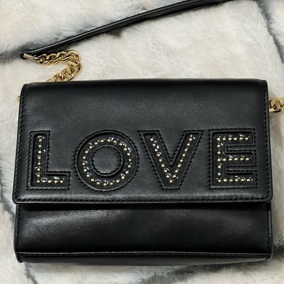 Michael Kors Black and Gold Studded LOVE Crossbody NWOT - Picture 3 of 10